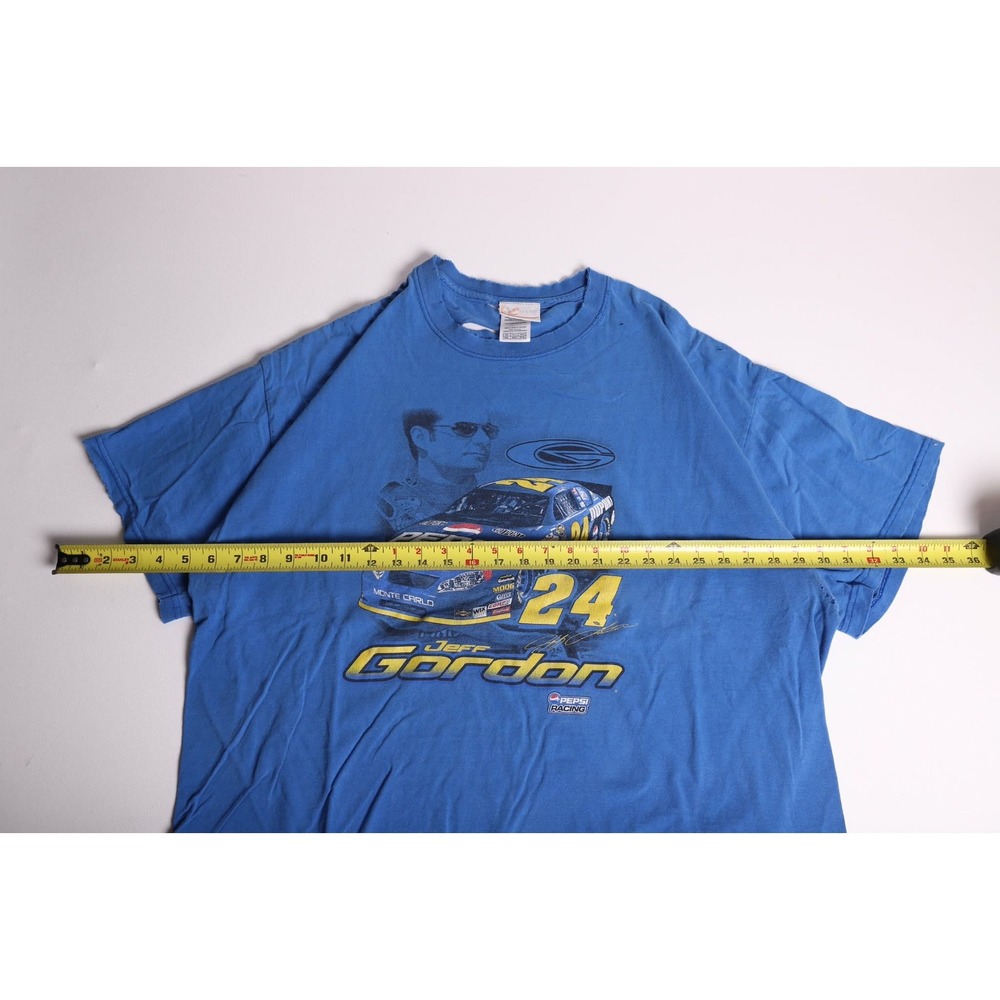 Vintage Chase Authentics Jeff Gordon Pepsi Racing T-Shirt Blue 2XL Distressed - Picture 5 of 8
